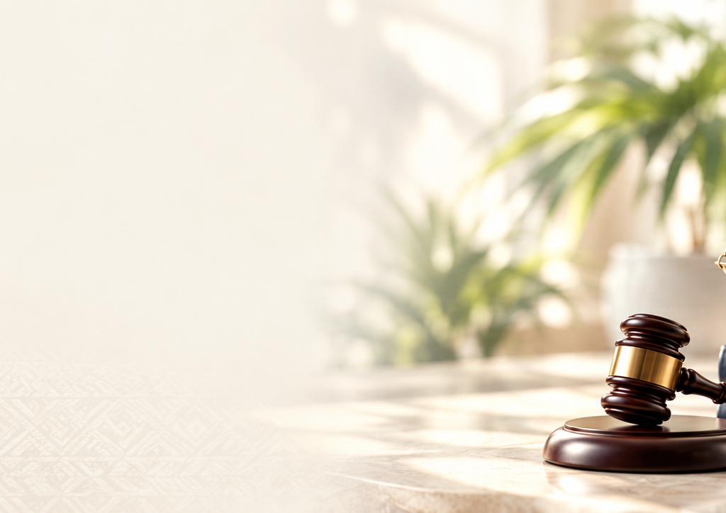 Ivory Lawscape with Brass Justice Scale